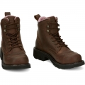 Justin | Special Offer Women's 6; Katerina Lace Up Steel Toe Brown