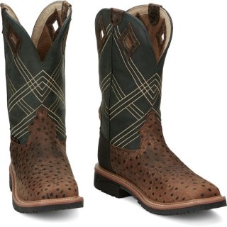 Justin | Special Offer Men's Dalhart Nano Comp Toe Whiskey Ostrich Print