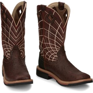 Justin | Special Offer Men's Derrickman Brown Ostrich Print