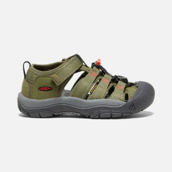 Keen | Online Outlet Little Kids' Newport H2-Olive Drab/Orange