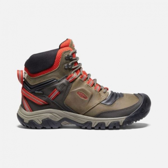 Keen | Cheap Sale Men's Ridge Flex Waterproof Boot Wide-Dark Olive/Ketchup