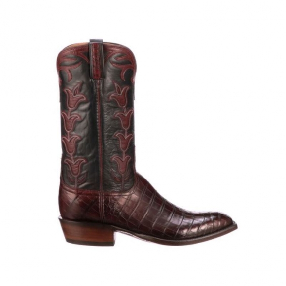 Lucchese | Men's Tulip Exotic - Bordeaux + Navy | Special Offer