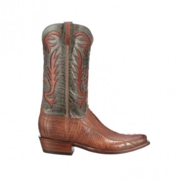 Lucchese | Men's Hall Exotic - Brandy + Sky Blue | Special Offer