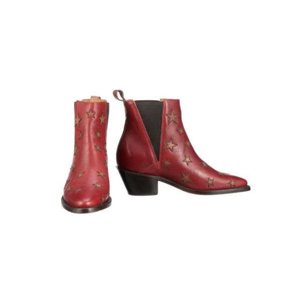 Lucchese | Women's Estrella Chelsea - Red + Tan | Special Offer