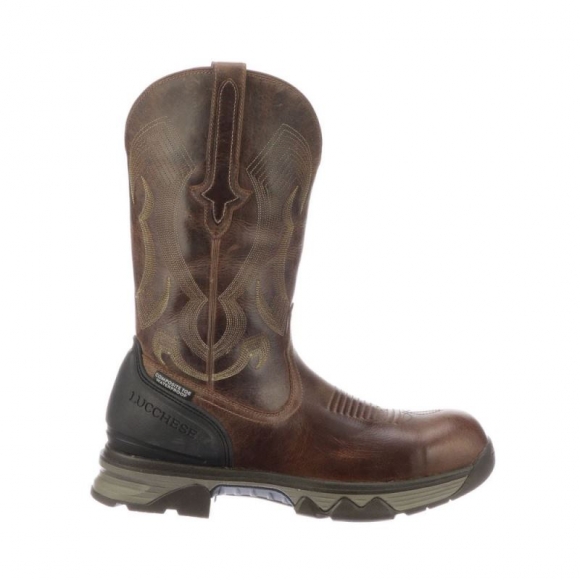 Lucchese | Men's Performance Molded 12" Pull On Work Boot - Hickory | Special Offer