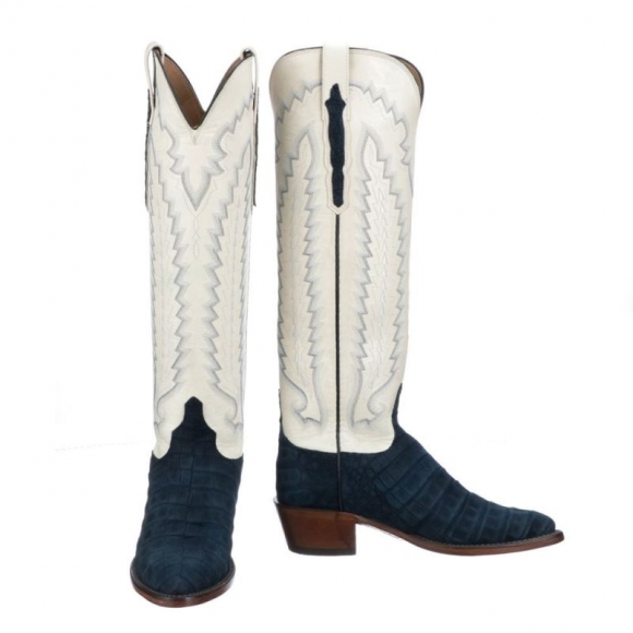 Lucchese | Women's Priscilla Exotic - Navy/Cream | Special Offer