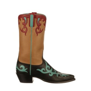 Lucchese | Women's Hollywood Rose - Black + Antique Saddle | Special Offer