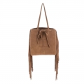 Lucchese | Women's Suede Fringe Tote Bag - Tan/Brown/White | Special Offer