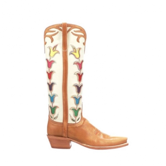 Lucchese | Women's Tall Tulip - Rust + Glitz Cream | Special Offer