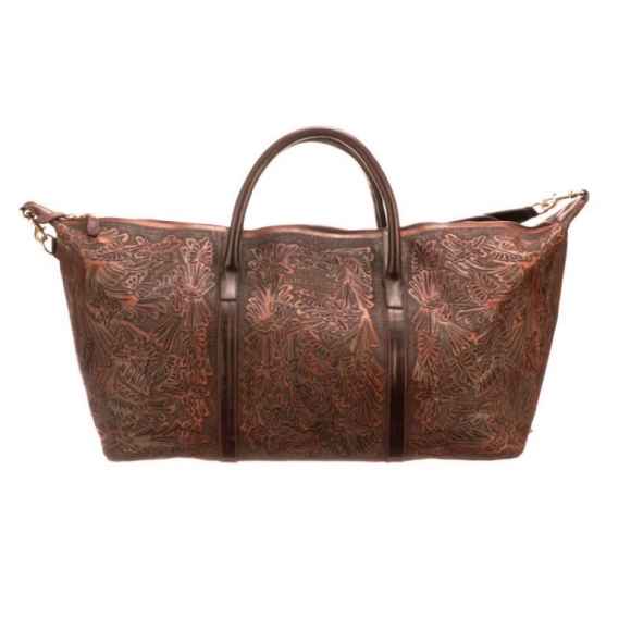 Lucchese | Women's Hand-Tooled Duffel - Brown | Special Offer