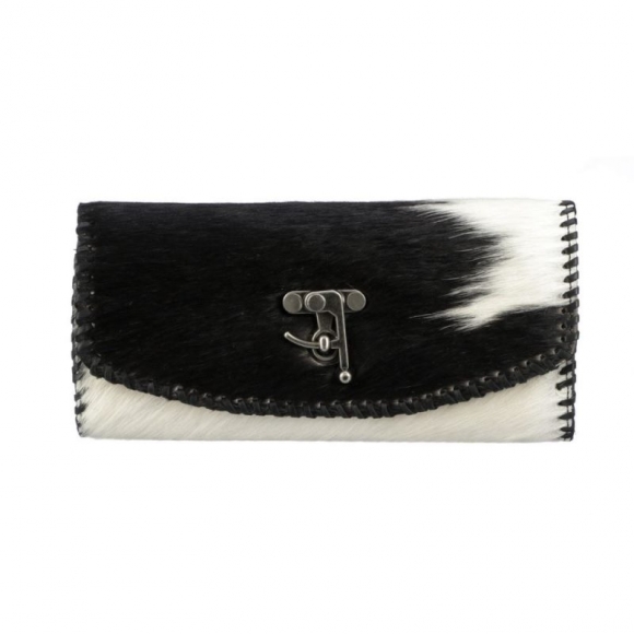 Lucchese | Women's Mini Cowprint Clutch - Black/White | Special Offer