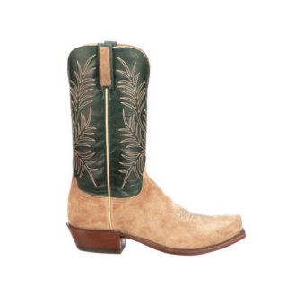 Lucchese | Men's Paxson Suede - Tan + Green | Special Offer