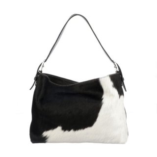 Lucchese | Women's Cowprint Hobo Bag - Black/White | Special Offer