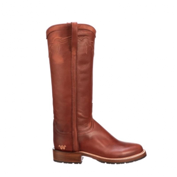 Lucchese | Women's Low Top Snake Boot King Ranch Edition - Brandy | Special Offer