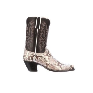 Lucchese | Women's Dale Exotic - Black/White + Black | Special Offer