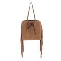 Lucchese | Women's Suede Fringe Tote Bag - Tan/Brown/White | Special Offer