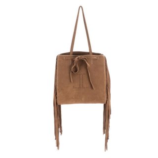 Lucchese | Women's Suede Fringe Tote Bag - Tan/Brown/White | Special Offer