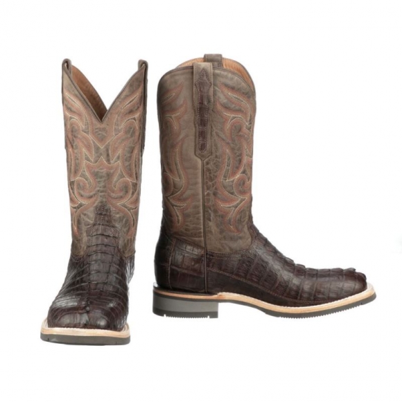 Lucchese | Men's Rowdy Hornback Caiman - Chocolate | Special Offer