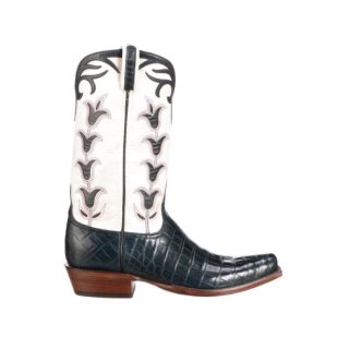 Lucchese | Men's Tulip Exotic - Navy + Wheat | Special Offer