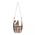 Lucchese | Women's Mini Suede Fringe Bag - Tan/Brown/White | Special Offer