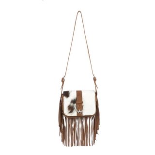 Lucchese | Women's Mini Suede Fringe Bag - Tan/Brown/White | Special Offer