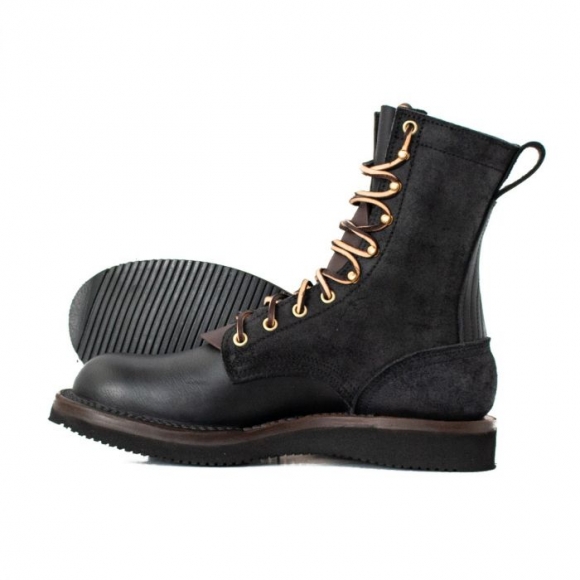 Nicks Boots | Hooligan Moto Boot Black Wedge Moderate Arch | New Arrivals