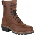 Rocky | Square Toe Logger Composite Toe Waterproof Work Boot - Dark Brown