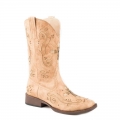 ROPER | WOMEN'S COWBOY BOOT VINTAGE TAN FAUX LEATHER WITH INLAY CROSSES-TAN | STYLISH OUTLET ROPER | WOMEN'S COWBOY BOOT VINTAGE TAN FAUX LEATHER WITH INLAY CROSSES-TAN | STYLISH OUTLET