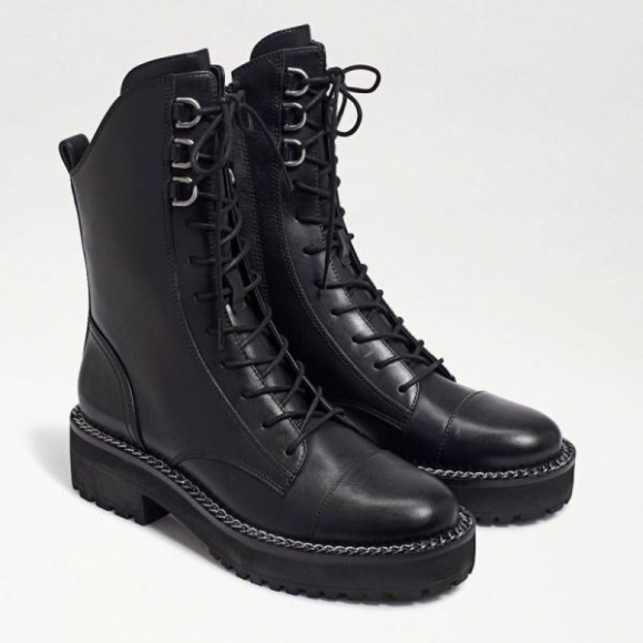 Sam Edelman | Promotion Men's Lenley Combat Boot-Black Leather