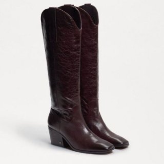 Sam Edelman | Promotion Men's Britten Western Boot-Mulled Wine Crinkled Leather