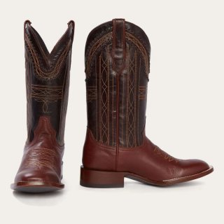 STETSON MEN'S DENVER BROWN GOAT HAND STITCHED COWBOY BOOT-Brown | ONLINE OUTLET