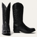 STETSON MEN'S AMES CORDED & BURNISHED LEATHER BOOT-Black | ONLINE OUTLET