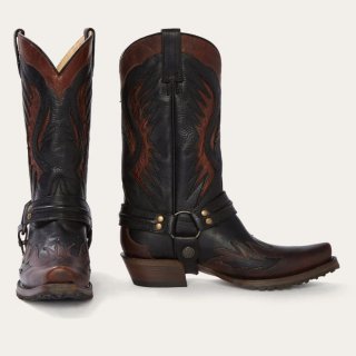 STETSON MEN'S BIKER OUTLAW OILED LEATHER COWBOY BOOT-Brown | ONLINE OUTLET