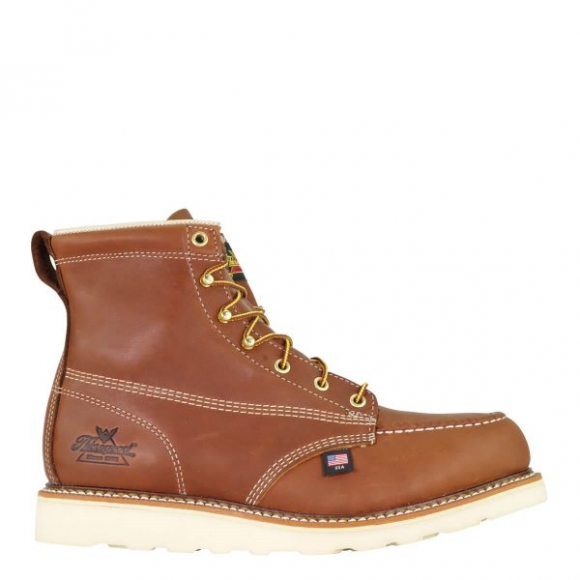 Thorogood | American Heritage - 6" Tobacco Safety Toe - Moc Toe MAXWear Wedge