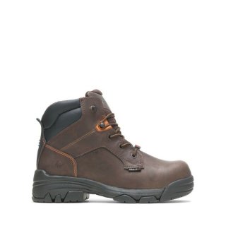 WOLVERINE | LATEST MEN'S MERLIN WATERPROOF COMPOSITE-TOE 6" WORK BOOT-Brown