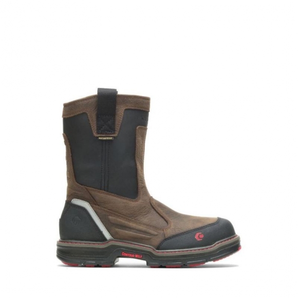 WOLVERINE | LATEST MEN'S OVERMAN WATERPROOF CARBONMAX WELLINGTON-Brown/Black