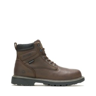 WOLVERINE | LATEST MEN'S FLOORHAND WATERPROOF STEEL-TOE 6" WORK BOOT-Dark Brown