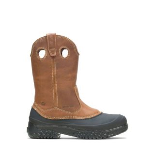 WOLVERINE | LATEST MEN'S SWAMPMONSTER WATERPROOF STEEL-TOE WELLINGTON WORK BOOT-Tan