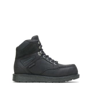 WOLVERINE | LATEST MEN'S HELLCAT ULTRASPRING MOC TOE WEDGE 6" WORK BOOT-Black