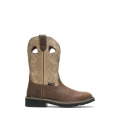 WOLVERINE | LATEST WOMEN'S RANCHER AZTEC STEEL-TOE WELLINGTON WORK BOOT-Bone