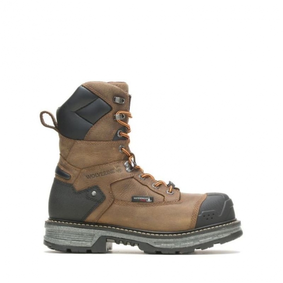 WOLVERINE | LATEST MEN'S HELLCAT ULTRASPRING HEAVY DUTY 8" CARBONMAX WORK BOOT-Brown