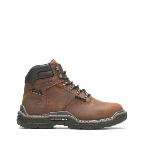 WOLVERINE | LATEST MEN'S RAIDER DURASHOCKS WATERPROOF 6" MET-GUARD WORK BOOT-Peanut