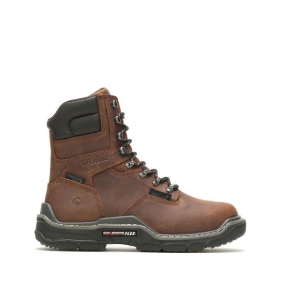 WOLVERINE | LATEST MEN'S RAIDER DURASHOCKS WATERPROOF 8" MET-GUARD WORK BOOT-Peanut